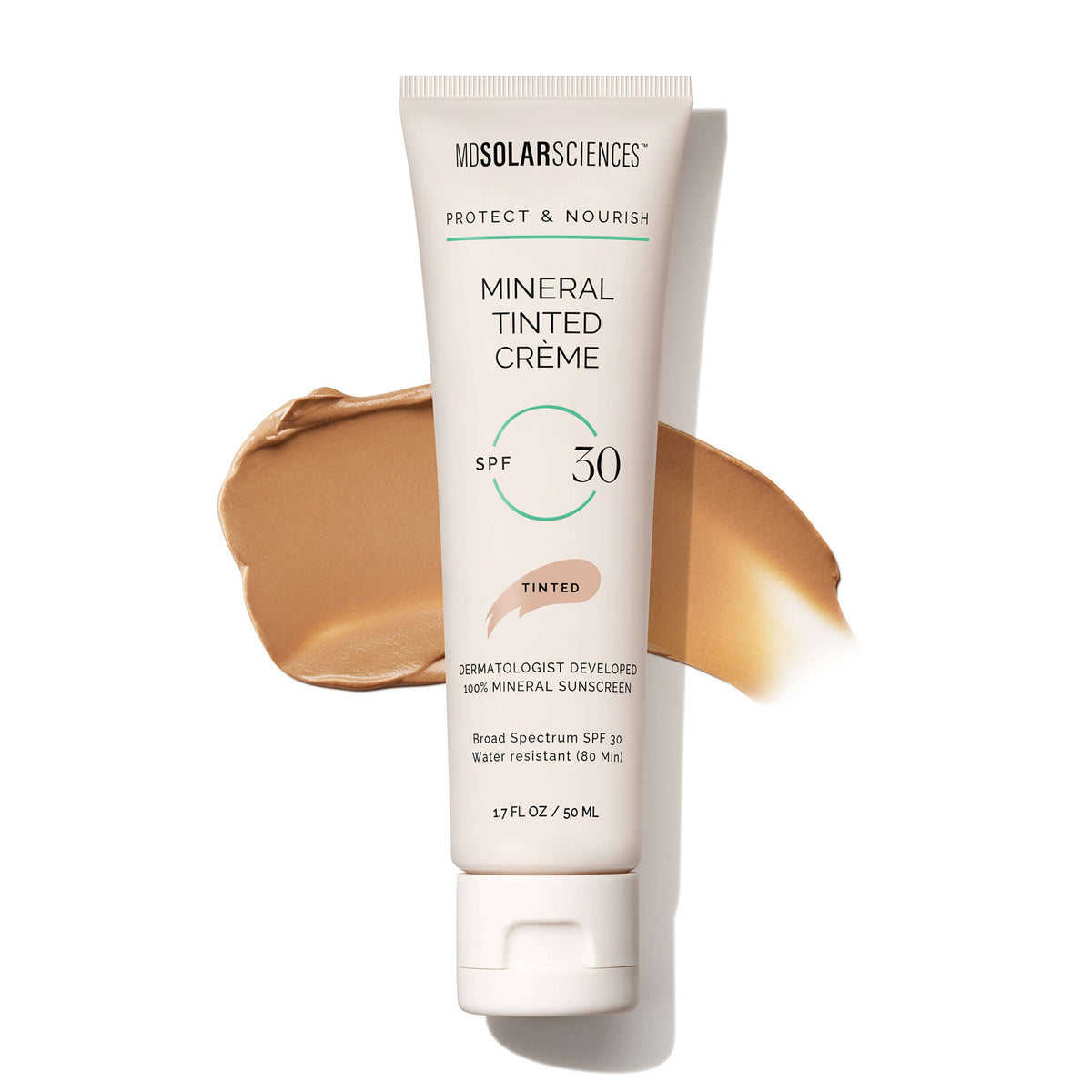 Mineral Tinted Crème SPF 30 face sunscreen tube with a hint of tint and mineral protection against UV rays.