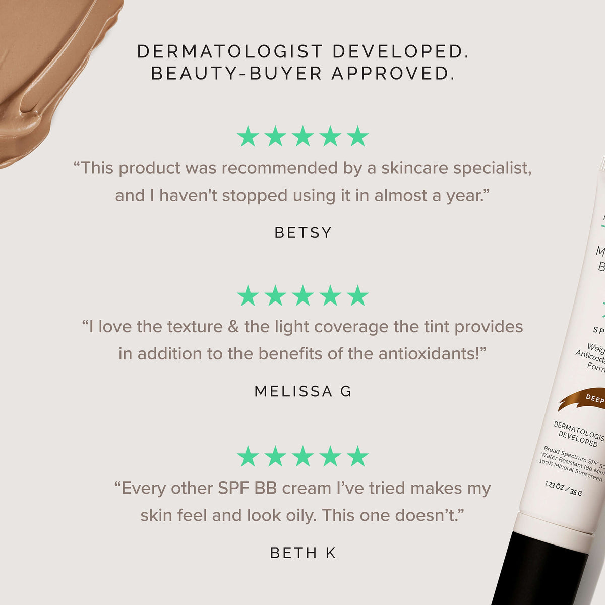 MD Mineral BB Crème Light SPF 50 product reviews with quotes from satisfied customers.