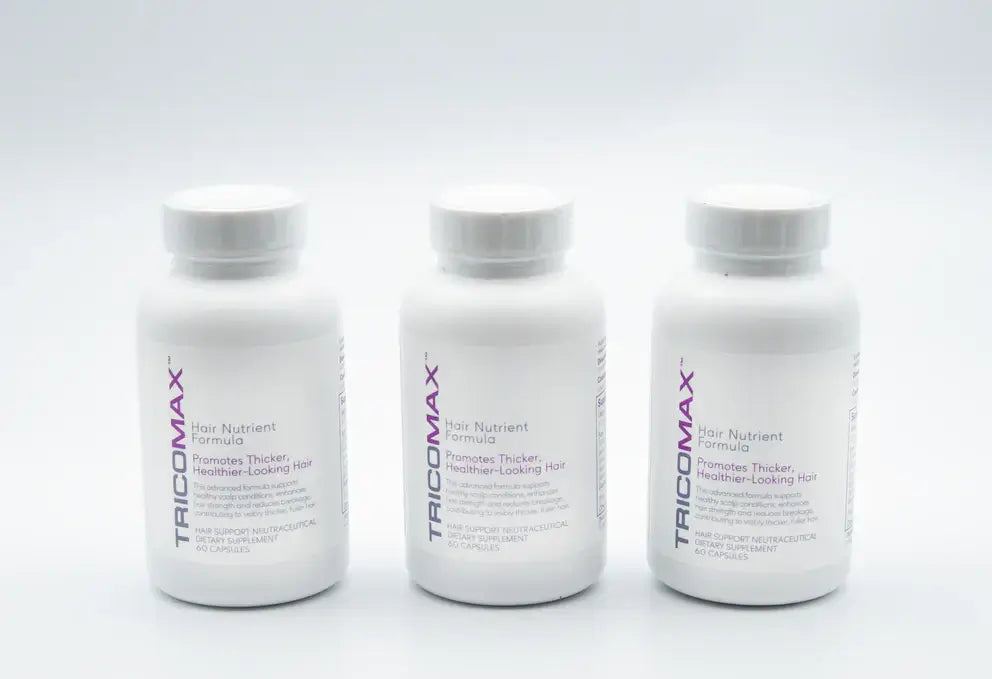 TricoMax™ Hair Nutrient Formula 3-month pack bottles for thicker, healthier-looking hair.