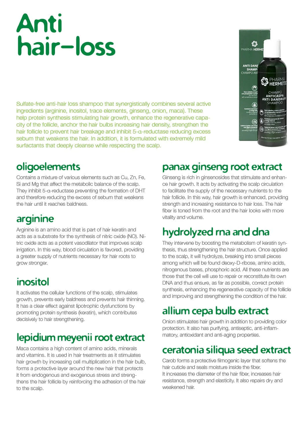 P.H. Anti-Hair loss Shampoo (Green Line)