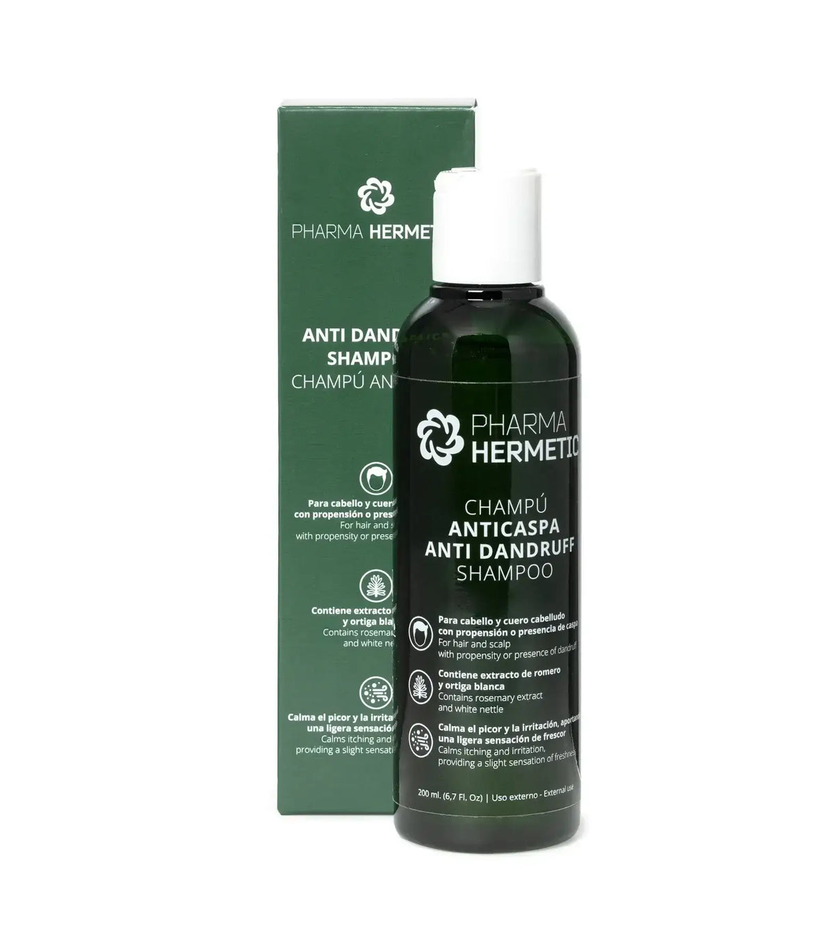 P.H. Anti-Dandruff Shampoo in a bottle with green packaging, designed for dandruff-prone hair and scalp.